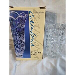 Cambria St. George Fine 24% Lead crystal 7" Vase NIB